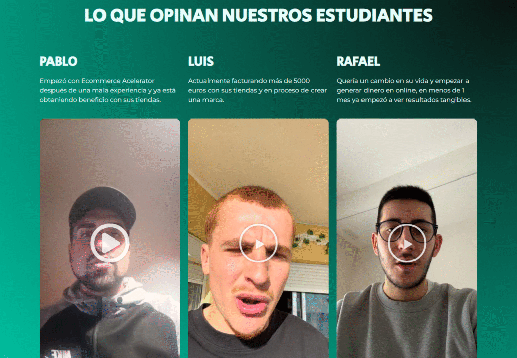testimonios de alumnos reales de acommerce accelerator