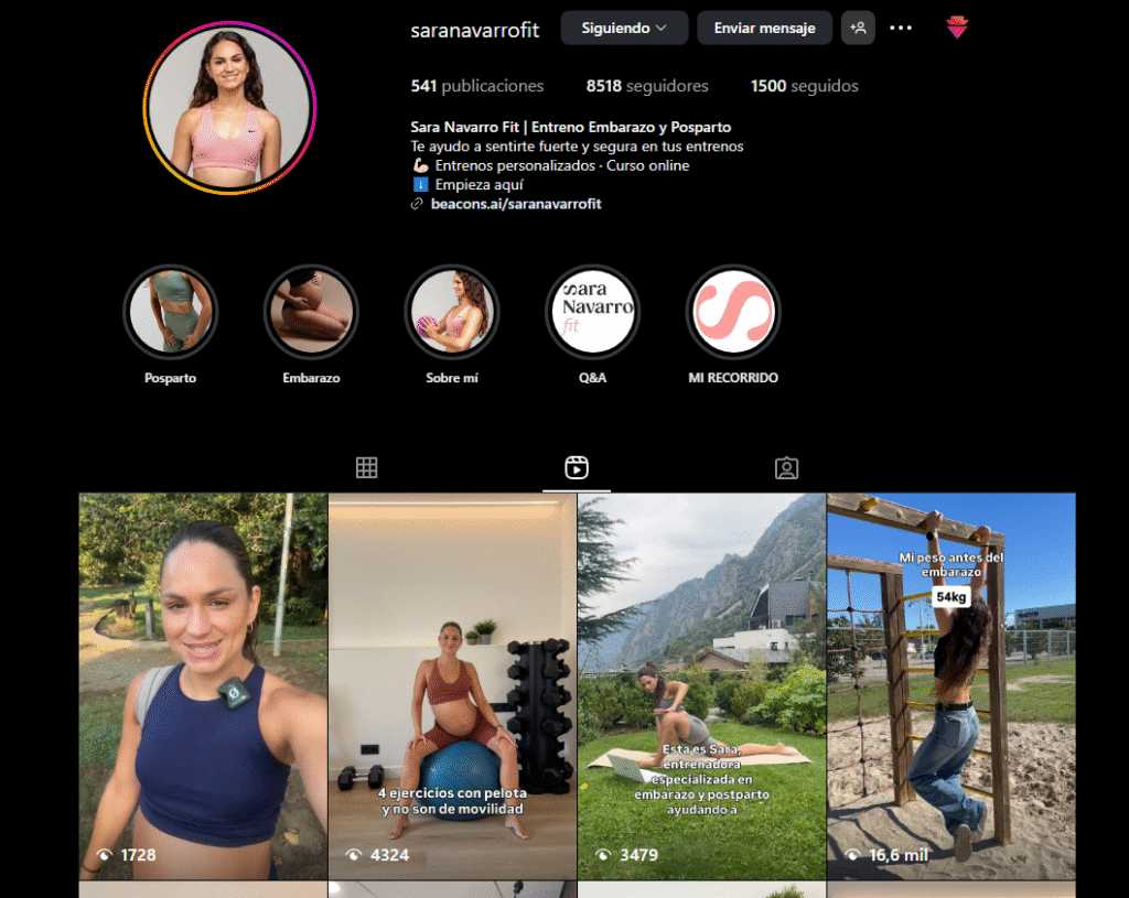 sara navarro fit entreno embarazo y posparto