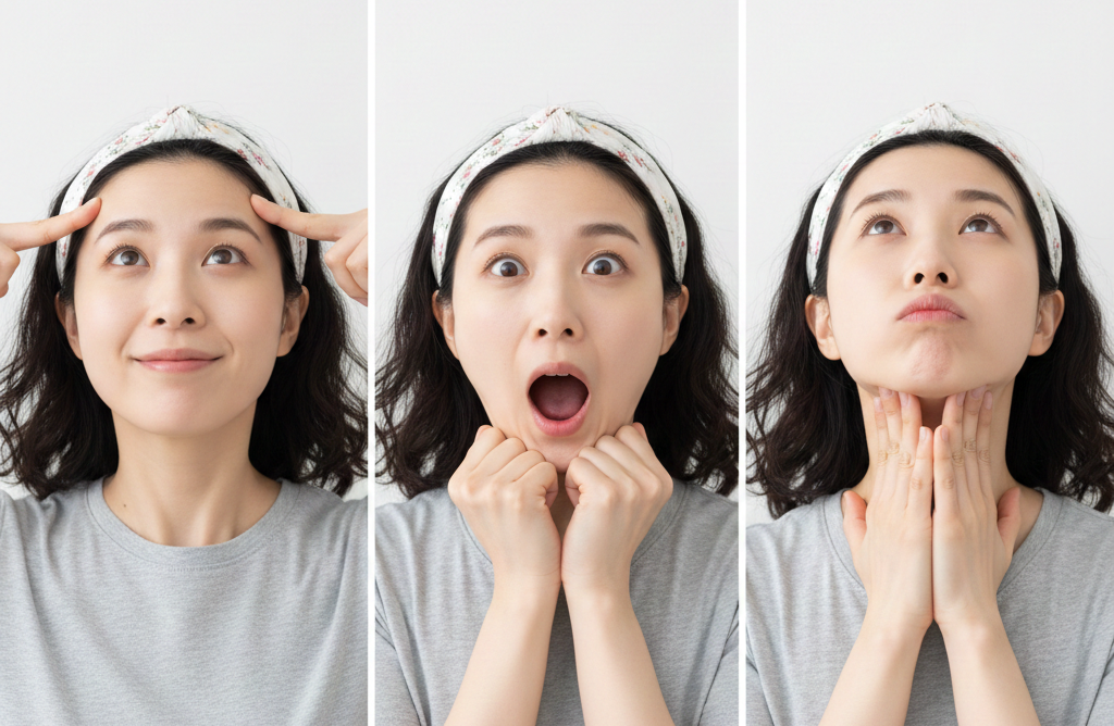 movimientos del sistema trifásico japones del yoga facial